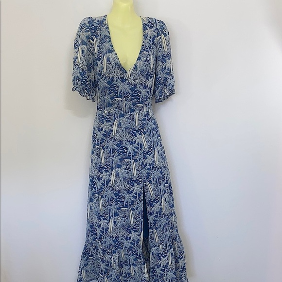 Reformation Dresses & Skirts - Reformation Dress “Nantre” Bali Blue Sz4 Please note the measurements Nwot